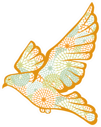 Hand Drawn Dove Or Pigeon Made Of Flowers Sticker
