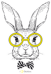 Hand Drawn Fashion Portrait Of Bunny Sticker