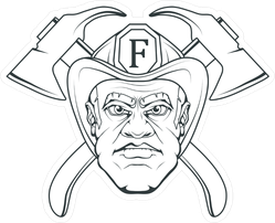 Hand Drawn Firefighter Outline Sticker