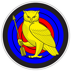 Hand Drawn Owl With Arrow On Targets Sticker