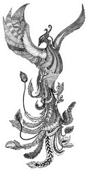 Hand Drawn Pheonix Sticker
