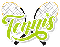 Hand Drawn Tennis Lettering Text Sticker