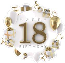 Happy 18th Birthday Party Sticker