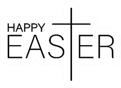 Happy Easter Sign Cross Christian Sticker