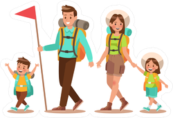 Happy Family Camping Sticker