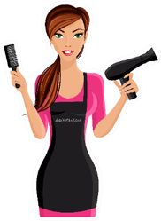 Happy Hairdresser With Comb And Hair Dryer Illustration Sticker