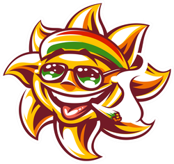 Happy Rastaman Sun Sticker