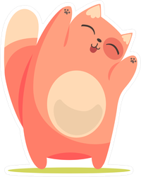 Happy Red Cat Sticker