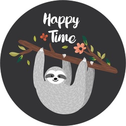 Happy Time Hanging Sloth Sticker