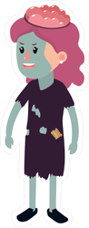 Happy Zombie Girl Sticker