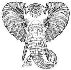Head Of An Elephant Sticker