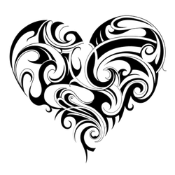 Heart Shape Tattoo Ornament Sticker
