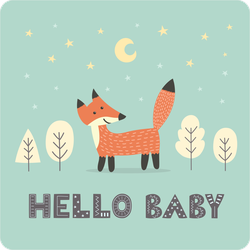 Hello Baby Fox Sticker