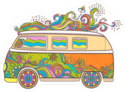 Hippie Mini Van Sticker