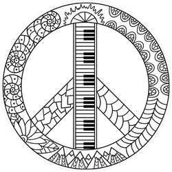 Hippie Music Peace Sign Sticker