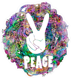 Hippie Ornamental Peace Sticker