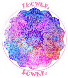 Hippie Style Flower Power Mandala Sticker