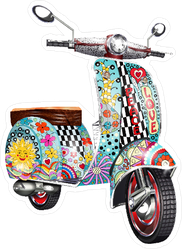 Hippie Zentangle Style Scooter Sticker
