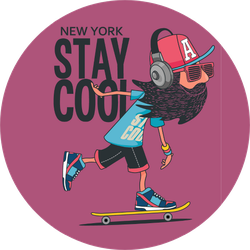 Hipster, Skater Design Sticker