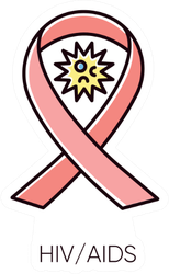 Hiv, Aids Human Immunodeficiency Virus Awareness Ribbon Sticker