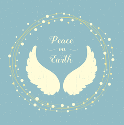 Holiday Angel Wings And Christmas Wreath Sticker