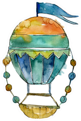 Hot Air Balloon Background Sticker