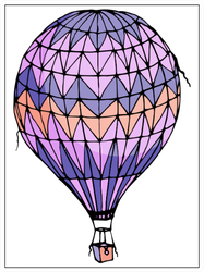 Hot Air Balloon Illustration Sticker