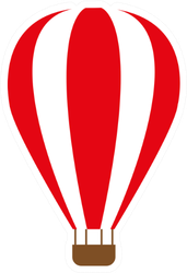 Hot Air Balloon Striped Sticker