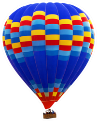 Hot Air Striped Blue Balloon Sticker