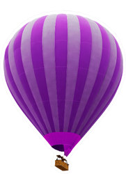 Hot Air Striped Violet Balloon Sticker