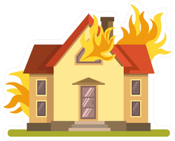 House on Fire Sticker