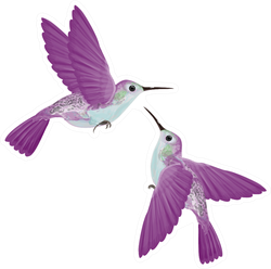 Hummingbirds Hovering Isolated Illustration Sticker
