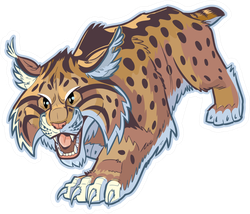 Hungry Cartoon Bobcat Sticker