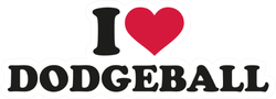 I Love Dodgeball Lettering Sticker