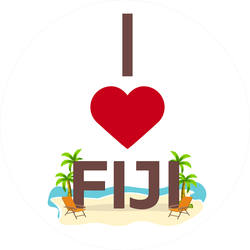 I Love Fiji Beach Sticker