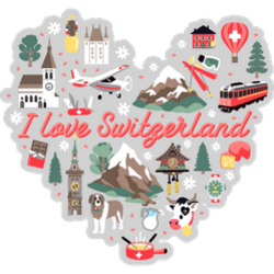 I Love Switzerland Heart Sticker