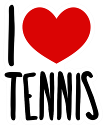 I Love Tennis Illustration Sticker