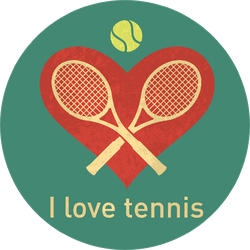 I Love Tennis Retro Sticker