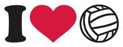 I Love Water Polo Ball Sticker