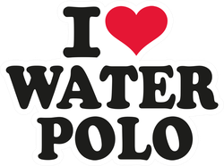 I Love Water Polo Sticker