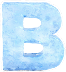 Ice Font Letter B Sticker