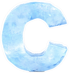 Ice Font Letter C Sticker