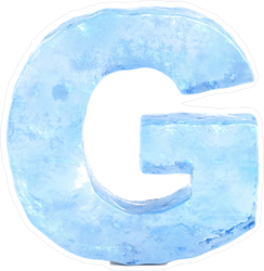 Ice Font Letter G Sticker