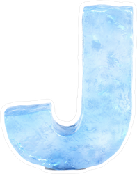 Ice Font Letter J Sticker