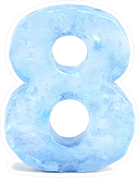 Ice Number 8 Sticker