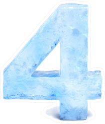 Ice Number 4 Sticker