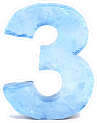 Ice Number 3 Sticker