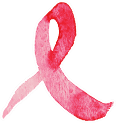 Illustration In Watercolor Style Breast Cancer Ribbon Sticker