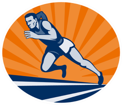 Illustration Marathon Runner On Track Sticker