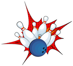 Illustration Of A Bowling Ball Strike Sticker